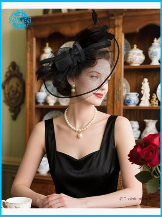 Bow Fascinator Hat for Women Tea Party Derby Hairpin Detachable Headband main image 6